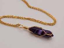 Load image into Gallery viewer, Elegant Silver-Tone Purple Agate Point Necklace - Perfect Gift for her For him