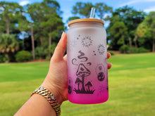 Load image into Gallery viewer, Mushroom Beer Can Glass | Boho Mushroom Coffee Glass | Aesthetic Coffee Glass
