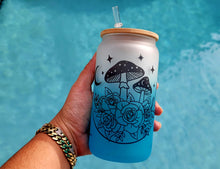 Load image into Gallery viewer, Mushroom Beer Can Glass | Boho Mushroom Coffee Glass | Aesthetic Coffee Glass | 16 oz