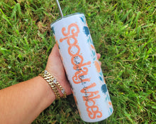 Load image into Gallery viewer, Halloween Tumbler, Spooky Vibes Tumbler, Pumpkin Tumbler