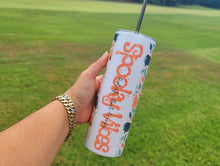 Load image into Gallery viewer, Halloween Tumbler, Spooky Vibes Tumbler, Pumpkin Tumbler