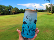 Load image into Gallery viewer, Mushroom Beer Can Glass | Boho Mushroom Coffee Glass | Aesthetic Coffee Glass | 16 oz