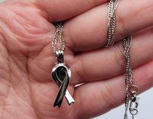 Load image into Gallery viewer, 100% Genuine Natural Moldavite Dainty Delicate Ribbon Locker Necklace