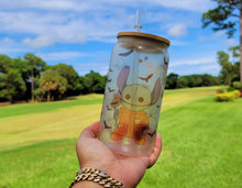 Load image into Gallery viewer, Spooky Glow in dark UV Activated Glow Beer Can Glass |Aesthetic Coffee