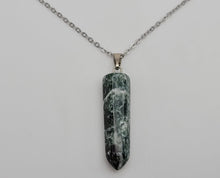 Load image into Gallery viewer, Silver wire Indian Agate Healing Crystal Point Necklace