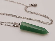 Load image into Gallery viewer, Crystal Necklace Silver Wire Wrapped Green Aventurine Necklace