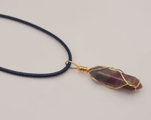 Load image into Gallery viewer, Indian Agate Point Necklace Gold Wire Wrapped Healing Crystal Point