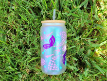 Load image into Gallery viewer, Glitter Shinny 16 OZ Mermaids & Unicorns / Sea Lover Iced Coffee Cup