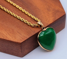 Load image into Gallery viewer, Jade Natural Choker Necklace Gold Tone Good Luck•Fortune