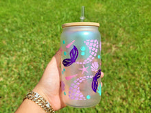 Load image into Gallery viewer, Glitter Shinny 16 OZ Mermaids & Unicorns / Sea Lover Iced Coffee Cup