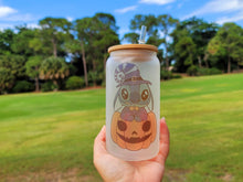 Load image into Gallery viewer, Spooky Glow in dark UV Activated Glow Beer Can Glass |Aesthetic Coffee Glass| 16 oz Halloween Coffee