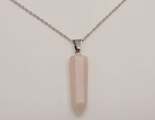 Load image into Gallery viewer, Ethereal Rose Quartz Point Necklace Gift for him Gift For her 18 Inches