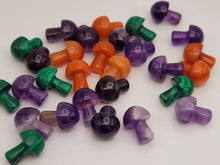 Load image into Gallery viewer, One Tumbled Mushroom crystal Grade A++ Malachite, Carnelian, Amethyst