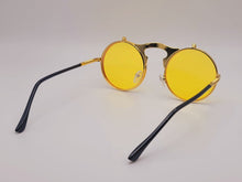 Load image into Gallery viewer, Steampunk Goggles Glasses Round Sunglasses Emo Retro Vintage Yellow