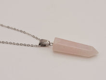 Load image into Gallery viewer, Ethereal Rose Quartz Point Necklace Gift for him Gift For her 18 Inches
