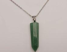 Load image into Gallery viewer, Crystal Necklace Silver Wire Wrapped Green Aventurine Necklace