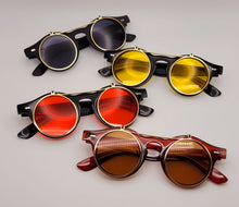 Load image into Gallery viewer, Steampunk Goggles Glasses Round Sunglasses Emo Retro Vintage