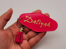 Load image into Gallery viewer, Personalized Keychain Retro Motel Keychain Gifts for Women Bridesmaid