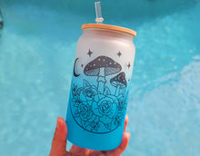 Load image into Gallery viewer, Mushroom Beer Can Glass | Boho Mushroom Coffee Glass | Aesthetic Coffee Glass | 16 oz