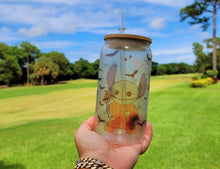 Load image into Gallery viewer, Spooky Glow in dark UV Activated Glow Beer Can Glass |Aesthetic Coffee