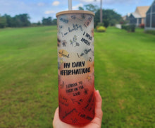 Load image into Gallery viewer, My Daily Affirmations Beer Can Glass | Boho Affirmations Coffee Glass | 24 OZ