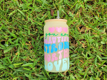 Load image into Gallery viewer, Positive Beer Can Glass |Floral Beer Can Glass |Aesthetic Coffee Glass| Color Changing