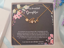 Load image into Gallery viewer, To My Daughter (From Dad) Interlocking Hearts Necklace, Father to Daughter Gift