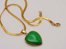 Load image into Gallery viewer, Jade Natural Choker Necklace Gold Tone Good Luck•Fortune