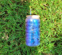 Load image into Gallery viewer, Glitter Shinny 16 OZ Daily Affirmations Glass Can Motivation