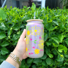Load image into Gallery viewer, Glittery & Shiny Daisy Cup Iced Coffee Cup Glass