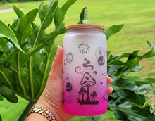 Load image into Gallery viewer, Mushroom Beer Can Glass | Boho Mushroom Coffee Glass | Aesthetic Coffee Glass