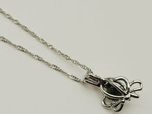 Load image into Gallery viewer, 100% Genuine Natural Moldavite Flower Locker Necklace Silver Tone