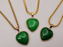 Load image into Gallery viewer, Jade Natural Choker Necklace Gold Tone Good Luck•Fortune