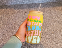 Load image into Gallery viewer, Positive Beer Can Glass |Floral Beer Can Glass |Aesthetic Coffee Glass| Color Changing