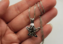 Load image into Gallery viewer, 100% Genuine Natural Moldavite Star Locker Necklace Silver Tone