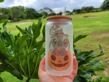 Load image into Gallery viewer, Spooky Glow in dark UV Activated Glow Beer Can Glass |Aesthetic Coffee Glass| 16 oz Halloween Coffee