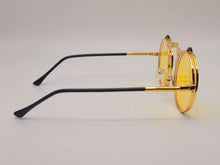 Load image into Gallery viewer, Steampunk Goggles Glasses Round Sunglasses Emo Retro Vintage Yellow