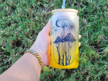 Load image into Gallery viewer, Mushroom Beer Can Glass | Boho Mushroom Coffee Glass | Aesthetic Coffee Glass | 16 oz