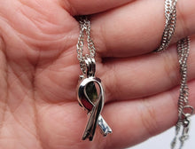 Load image into Gallery viewer, 100% Genuine Natural Moldavite Dainty Delicate Ribbon Locker Necklace