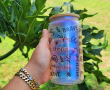 Load image into Gallery viewer, Glitter Shinny 16 OZ Daily Affirmations Glass Can Motivation