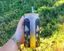 Load image into Gallery viewer, Mushroom Beer Can Glass | Boho Mushroom Coffee Glass | Aesthetic Coffee Glass | 16 oz
