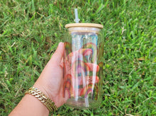 Load image into Gallery viewer, Rainbows & Hearts Cup Iced Coffee Cup Glass - Retro Glass Jar