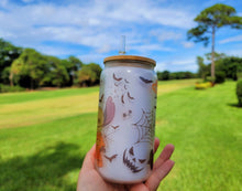 Load image into Gallery viewer, Spooky Glow in dark UV Activated Glow Beer Can Glass |Aesthetic Coffee