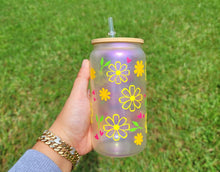 Load image into Gallery viewer, Glittery & Shiny Daisy Cup Iced Coffee Cup Glass