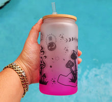 Load image into Gallery viewer, Mushroom Beer Can Glass | Boho Mushroom Coffee Glass | Aesthetic Coffee Glass