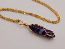 Load image into Gallery viewer, Elegant Silver-Tone Purple Agate Point Necklace - Perfect Gift for her For him