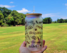 Load image into Gallery viewer, Glitter Shinny 16 OZ Daily Affirmations Glass Can Motivation