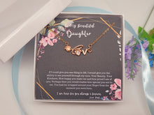 Load image into Gallery viewer, To My Daughter (From Dad) Interlocking Hearts Necklace, Father to Daughter Gift