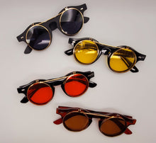 Load image into Gallery viewer, Steampunk Goggles Glasses Round Sunglasses Emo Retro Vintage