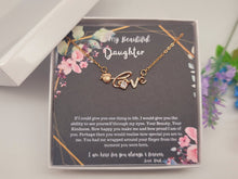 Load image into Gallery viewer, To My Daughter (From Dad) Interlocking Hearts Necklace, Father to Daughter Gift
